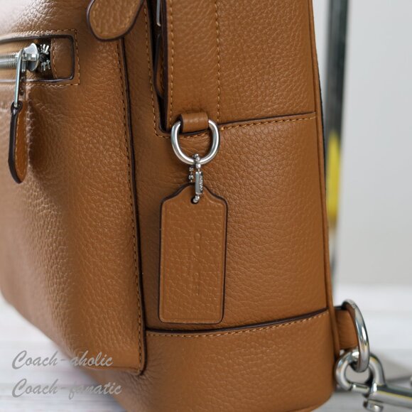 NWT Coach 2540 West Pack Leather Sling Bag In Silver/Light Saddle - Picture 5 of 9